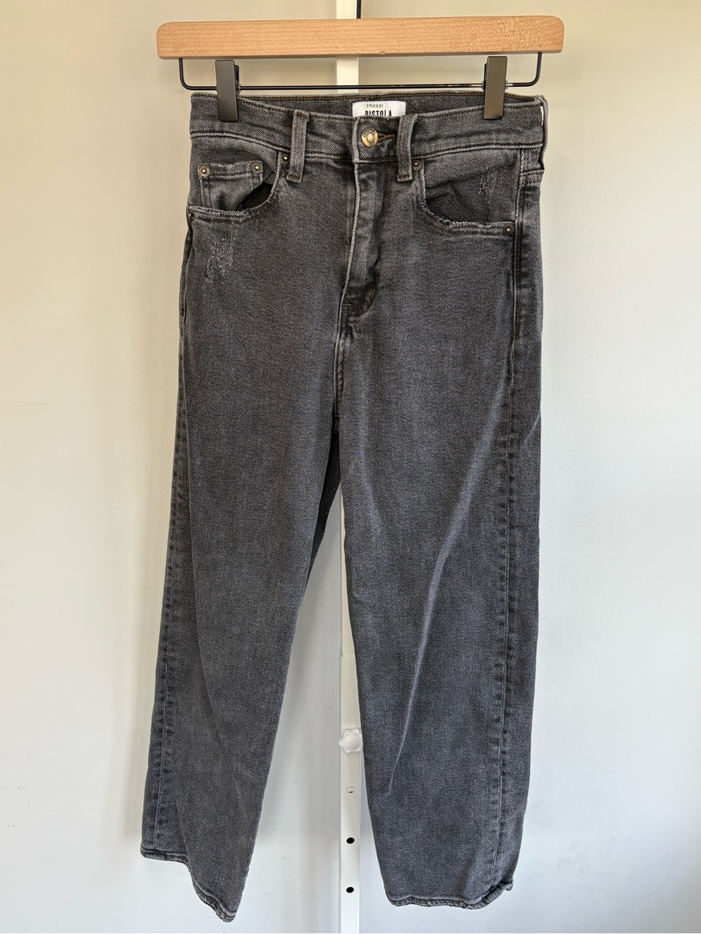 Pistola High Rise Straight Leg Jeans Black Size 24 Anthropologie